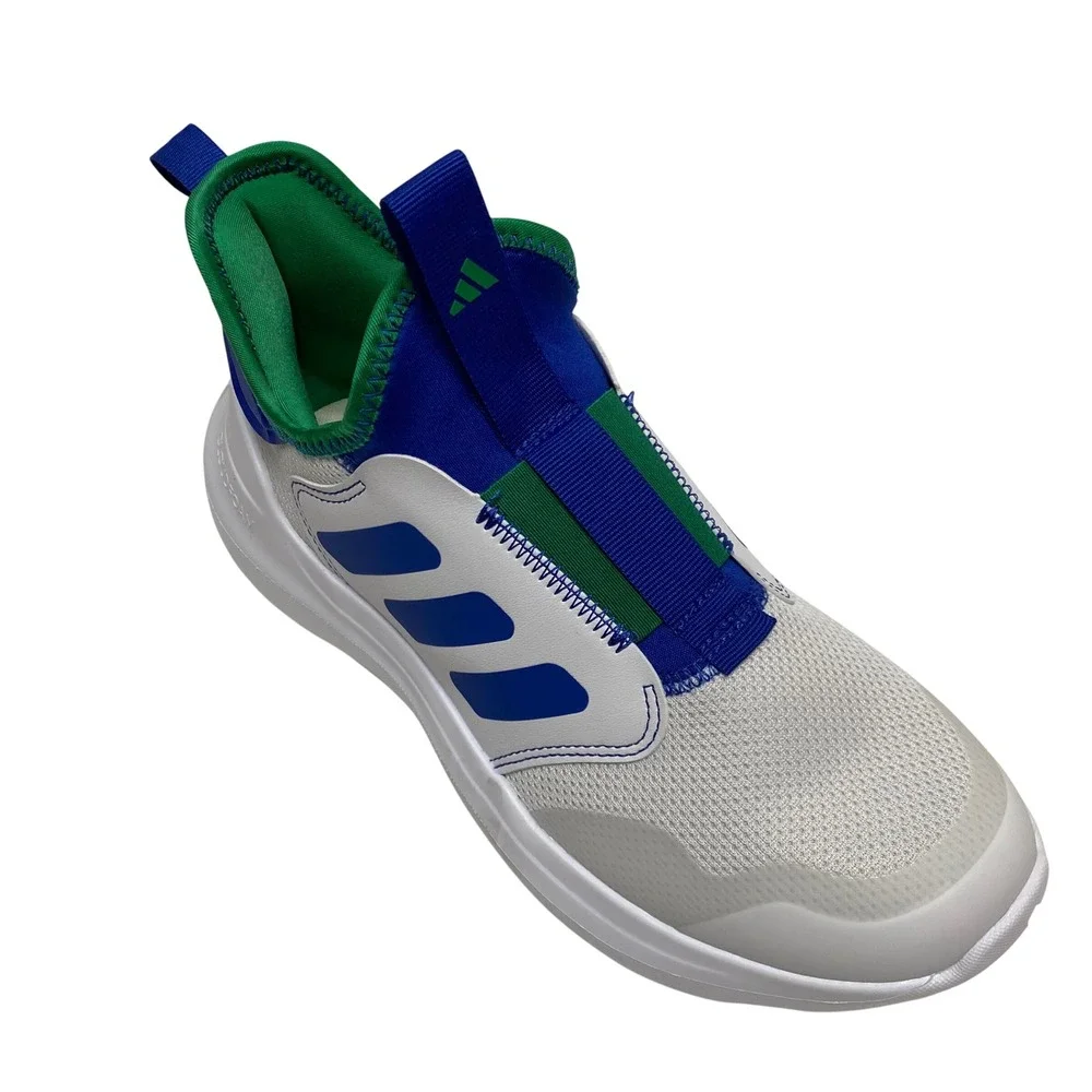 Adidas Tensaur Comfort Slip On Youth Boys Blue, Wht Sneakers Casual Shoes 6 NWOB